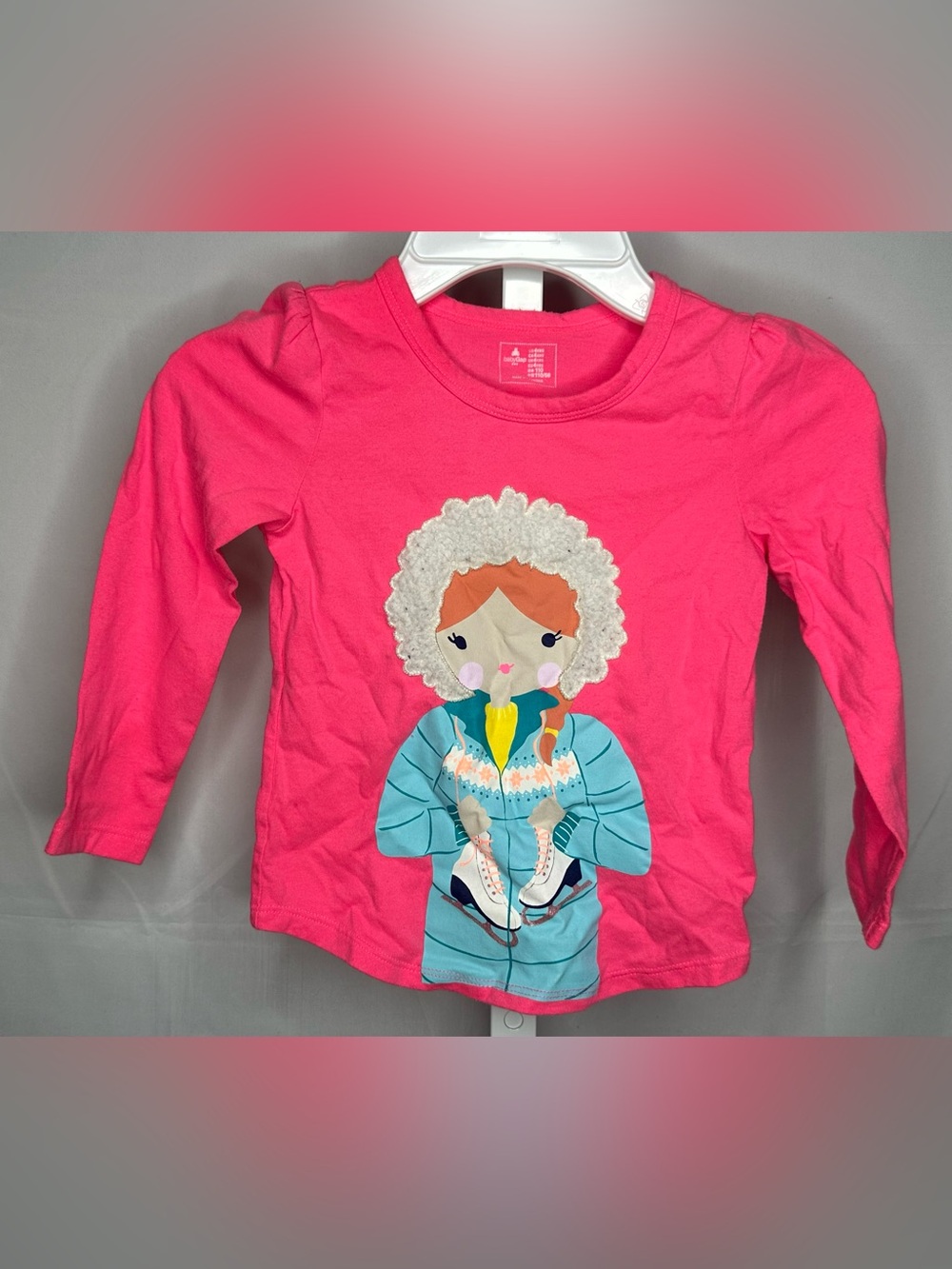 GAP Pink Long Sleeve Tee with Doll Applique